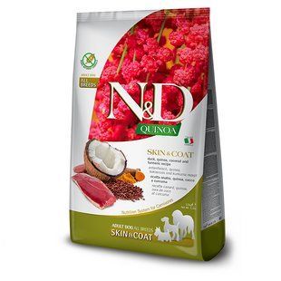 Фарма сухой корм N&D Quinoa Skin&Coat ADULT ALL BREEDS диет. питание, при пищевой аллергии с уткой, киноа, 179494 фото