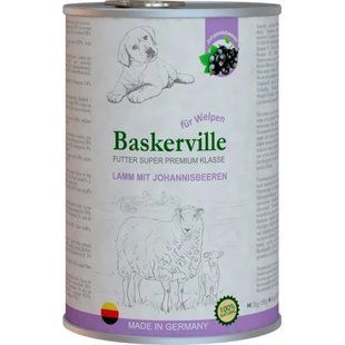 Влажный корм Baskerville Super Premium Lamm Mit Johannisbeeren для щенков, ягненка и смородина 400 г х 6 шт 21558/П фото