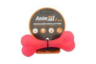 Игрушка для собак AnimAll Fun кость, коралловая, 12 см 110581 фото