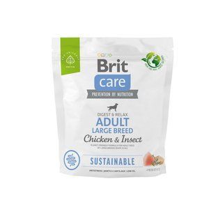 Сухой корм Brit Care Dog Sustainable Adult Large Breed для собак больших пород, с курицей и насекомыми, 1 кг 172181 фото