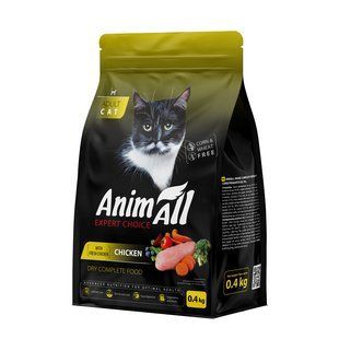 AnimAll Повнораціонний сухий корм для котів зі свіжою куркою, 0,4 кг 178596 фото