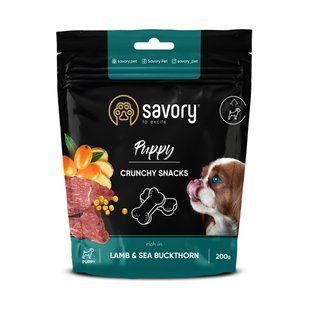 Хрусткі ласощі Savory для здорового росту цуценят, ягня та обліпиха 31379 фото
