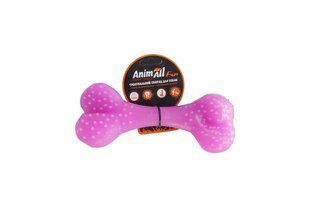 Игрушка для собак AnimAll Fun кость, кораловая, 25 см 113019 фото