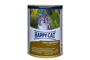 Консерва Happy Cat Dose Ente and Huhn Gelee для дорослих кішок вагою близько 4 кг, з качкою і курчам, 400 г 1002422 фото