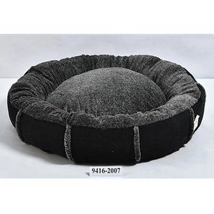 Лежак Animall Mary Velvet для собак та котів, розмір S, 56&times;56&times;15 см, чорний 175397 фото
