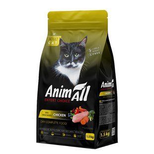 AnimAll Повнораціонний сухий корм для котів зі свіжою куркою, 1,5 кг 178595 фото