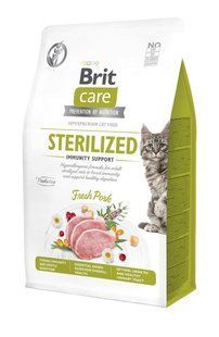 Сухой корм Brit Care Cat Nutrition Sterilized Immunity Support для стерилизованных кошек, со свининой, 400 г 172544 фото