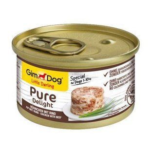 Вологий корм Gimdog LD Pure DeLight k 85г для собак шматочки м'яса в желе курка, яловичина G-513171 /034***** фото