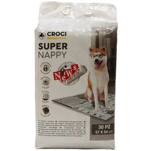 Пеленки Croci Super Nappy для собак принт газета, 57&times;54 см, 60 шт C6028721газета фото