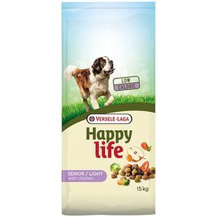 Happy Life Senior Light with Chicken 15 кг корм для літніх собак і вихованців з проблемами зайвої ваги 311080 фото