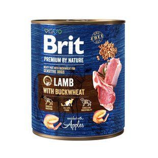 Корм Brit Premium by Nature 800 г для собак с чувствительным пищеварением паштет ягненок с гречкой 100416/8638 фото