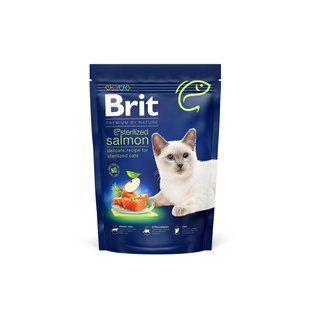 Сухий корм Brit Premium Cat by Nature Sterilized Salmon для стерилізованих котів, з лососем, 800 г 171856 фото