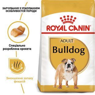 Сухой корм Royal Canin Bulldog Adult 12 кг для Английских бульдогов от 12 месяцев 2590120 фото