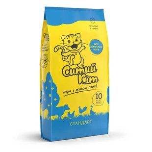 Сухой корм для взрослых котов с мясом птицы "Сытый кот" For Adult Cats 10 кг 4828333121000 фото