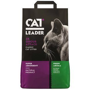 Наполнитель Cat Leader Classic 2xOdour Attack Frech 5 кг супер впитывающий, двойная свежесть 801991 фото