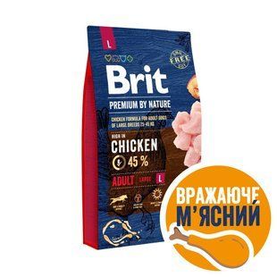 Сухой корм Brit Premium Dog Adult L для взрослых собак больших пород, с курицей, 8 кг 170826/6451 фото