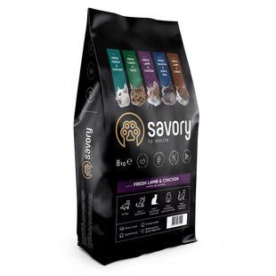 Сухий корм Savory Steril Frech Lamb & Chicke 8 кг для кастрованих котів зі свіжим м'ясом ягняти і курки 30129 фото
