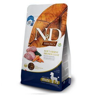 Фармина сухой корм N&D Grain Free BROWN ADULT MINI для собак с коричневой шерстью с ягненком, спирулиной и 177878 фото