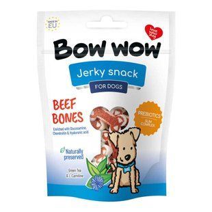 Лакомство для собак "Bow wow" снеки из говядины в виде косточки, 80 гр (15шт в кор) BW366 фото
