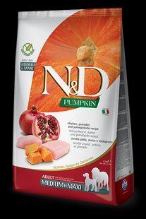 Farmina (Фармина) n&d Grain Free Pumpkin dog Chicken & Pomegranate Adult Medium & Maxi 2,5 кг Беззерновой 156343 фото
