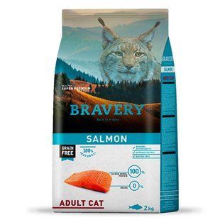 Bravery Salmon Adult Cat 2 кг сухий корм для дорослих котів, з лососем 7647BRSALM_2KG фото