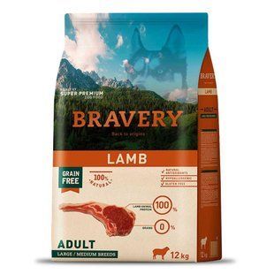 Bravery Lamb Large/Medium Adult 12 кг сухий корм для дорослих собак середніх та великих порід, з ягенком 2246BRLAMBADULL_12KG фото