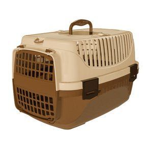 Переноска для кошек и собак коричнево-бежевая PT-100 (48х32,5х31) 168089 фото
