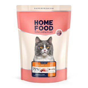 Сухой корм для прихотливых кошек Home Food Chicken & Liver Cat Adult 1.6 кг 4820235020194 фото