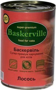 Вологий корм Baskerville для котів, лосось, 400 г х 6 шт 21516/П фото