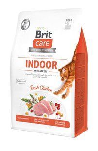 Сухой корм Brit Care Cat GF Indoor Anti-stress для кошек, постоянно живущих в помещении, курица, 400 г 171303/0860 фото