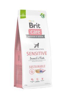 Корм Brit Care Dog Sustainable Sensitive 12 кг для собак с чувствительным пищеварением, с рыбой и насекомыми, 172189 фото