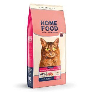 Сухой корм для кошек индейка и лосось Home Food Cat Adult здоровая кожа и блеск шерсти 10 кг 4820235020569 фото