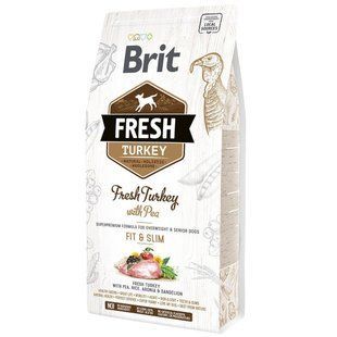 Сухий корм Brit Fres Turkey / Pea Light Fit & Slim Adult 2,5кг для дорослих малорухомих собак індичка горошок 170996 /0809 фото