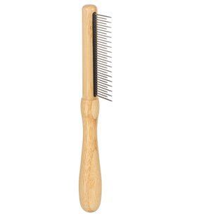 Flamingo 523066 Гребінець BAMBOO з короткими/довгими зубчиками для собак, зубів 17/18шт|21х4,1см 181126 фото