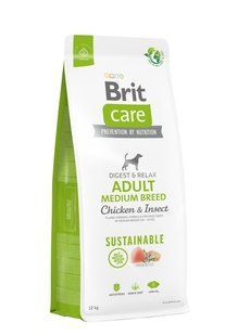 Корм Brit Care Dog Sustainable Adult Medium Breed 12 кг для собак средних пород, с курицей и насекомыми 172177 фото