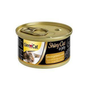 Вологий корм GimCat Shiny Cat k 70g для кішок тунець, креветки і мальт G-413372/413259 фото