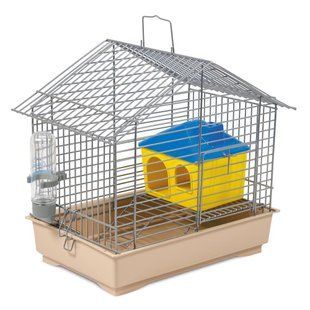 Клетка для грызунов Джунгарики с домиком хром / бежевая 30 * 20 * 24 PR241520 фото