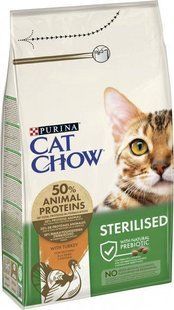 Сухой корм Cat Chow Sterilized 15 кг с индейкой для стерилизованных кошек и кастрированных котов 12471468 фото
