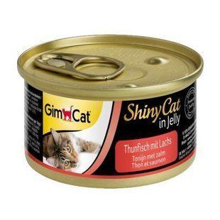 Вологий корм Shiny Cat k 70g для кішок тунець і лосось G-414317 /195 фото