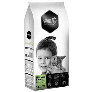 Сухий корм Amity Kitten 1,5 кг для кошенят, кішок вагітних і кішок, що годують, з куркою та рисом 937KIT1.5KG фото