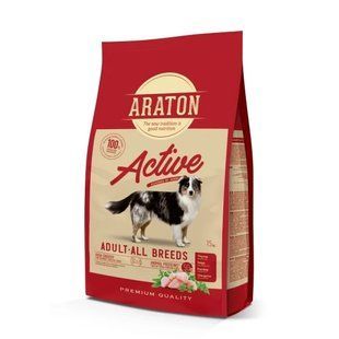 Повнораціонний сухий корм для дорослих активних собак усіх порід ARATON ACTIVE All Breds 15 кг ART47466 фото