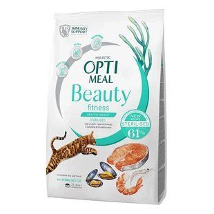 Беззерновой сухой корм Optimeal Beauty Fitness для стерилизованных кошек и кастрированных кошек, 1.5 кг B1802601 фото