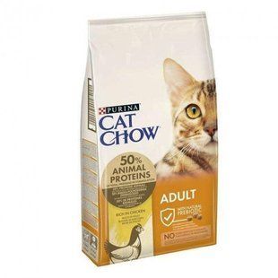 Сухой корм Cat Chow Adult с курицей и индейкой 15 кг для взрослых кошек 12251716 фото