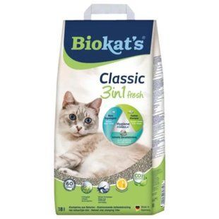 Бентонитовый наполнитель туалета Biokat's Classic Frech 3in1 10 л для кошек G-613314/614212 фото