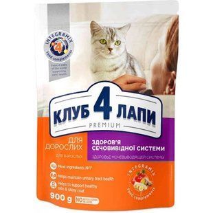 Сухий корм Клуб 4 лапи 900 г Urinary Health Premium підтримка сечовидільної системи для дорослих кішок B4620611 фото
