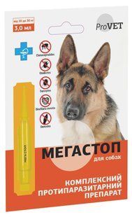 Мега Стоп ProVET 20-30 кг 1 піпетка * 3 мл для собак від зовнішніх і внутрішніх паразитів PR241742 фото