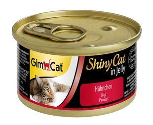 Вологий корм GimCat Shiny Cat k 70g для кішок з куркою G-413112 /413310 фото