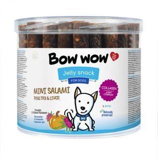 Лакомство для собак "Bow wow" палочки мини-салями с птицей и печенью, 12см (60 шт/уп) BW466 фото