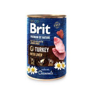 Корм Brit Premium by Nature 400г для щенков и молодых собак паштет индюшатина с печенью 100408/8553 фото