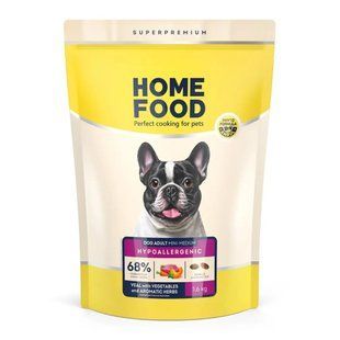 Сухой корм для взрослых собак Телятина с овощами Home Food dog Adult Mini/Medium 1,6 кг Гипоаллергенный 4820235020521 фото